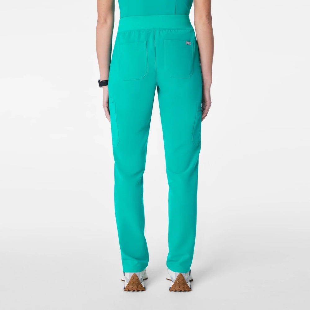 Figs Yola High-Rise Slim Stretch Lagoon Anti-Wrinkle Scrub Trouser Pant Size XXS - Picture 2 of 11